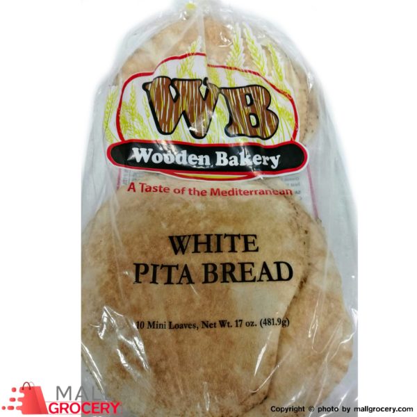 Wb Wooden Bakery-White Pita Bread - 10 Mini Loaves 17 Oz