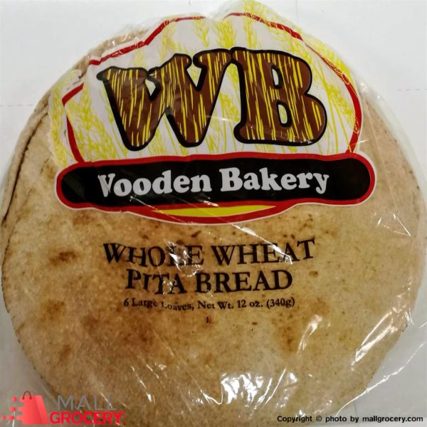 Wb Wooden Bakery-Whole Wheat Pita Bread 6 Larg Loaves 12 Oz