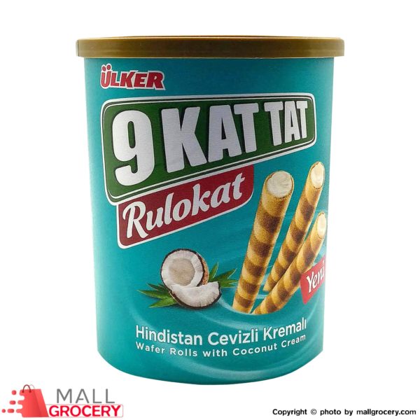 Ulker-Wafer Rolls with Coconut Cream 6 Oz 170 Gr 9 Kat Tat Rulokat