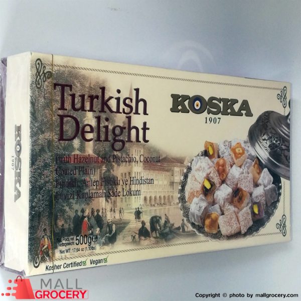 Koska-Turkish Delight With Hazelnut Pistachio Coconut 17.64 Oz 500 Gr