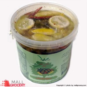 Green Land-Food Spicy Green Olives With Yellow Peppers 1474g