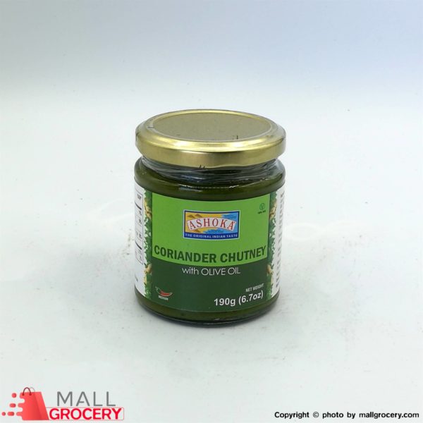 Ashoka-Coriander Chutney With Olive Oil 6.7 Oz 190 Gr