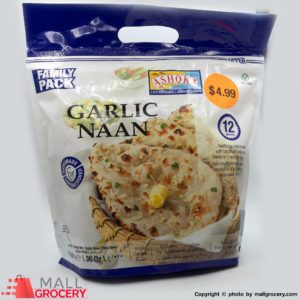Ashoka-Garlic Naan - Family Pack Bread 12 Pieces - 36 Oz 1020 Gr