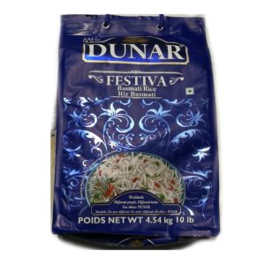 Dunar-Festiva Riz Basmati Rice 10 Lb 4.54 Kg Blue Bag