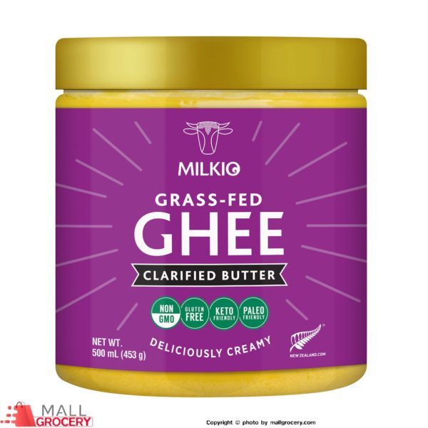 Milkio-Grass-Fed Cow Ghee Clarified Butter Halal 500 ML 16 O 453 Gr