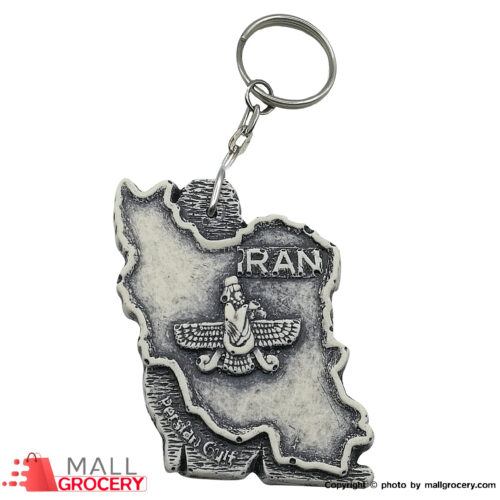 Achaemenid Iran-Keychain of Persia Map Farvahar handmade Statue