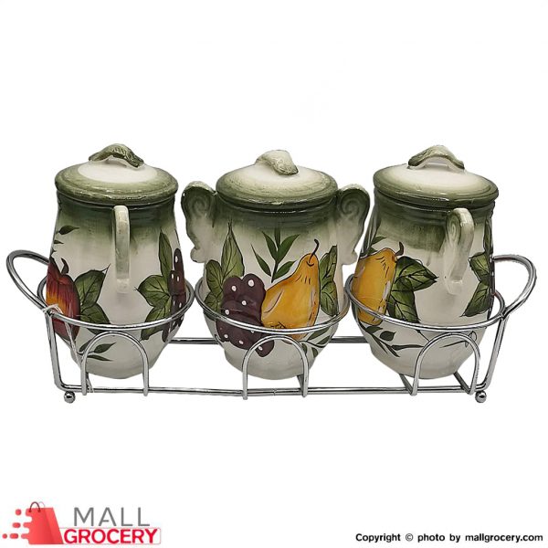 Lorren Home Trends-Cannister With Rack-Set of 3