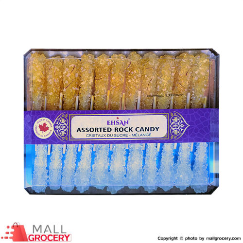Ehsan-Rock Candy on a Stick-Assorted Mix Saffron White 500 Gr-22 pcs