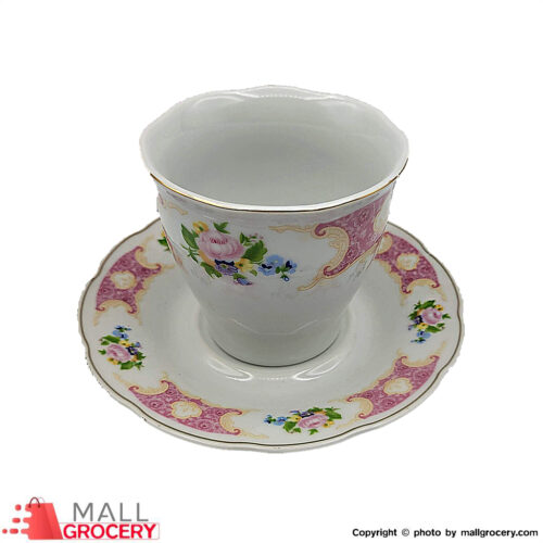 Alpine Cuisine-Cup Saucer Set with Gold Rim-Set of 12
