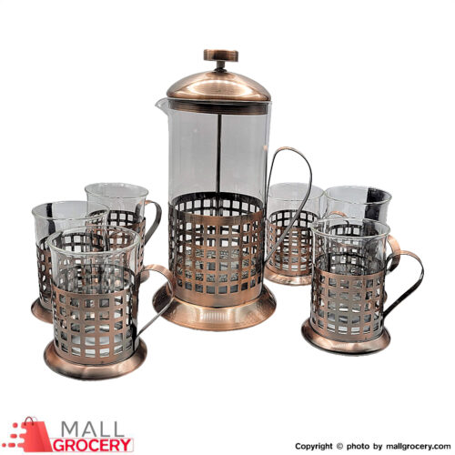 Alpine Cuisine-Alpine Cuisine French Style Coffee Tea Press 7pc Set Copper Color