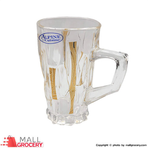 Alpine Cuisine-Glass Mug Painted Gold-Set of 6