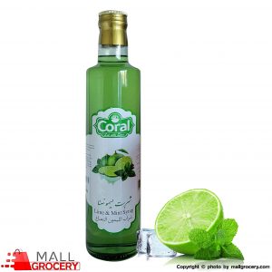 Coral-Lime Mint Syrup-Limo Nana 16.9 Fl Oz 500 ml
