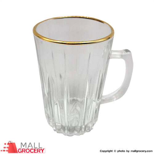 Golden Star-Glass Mug Golden Edge-Set of 6-Un.Boxed