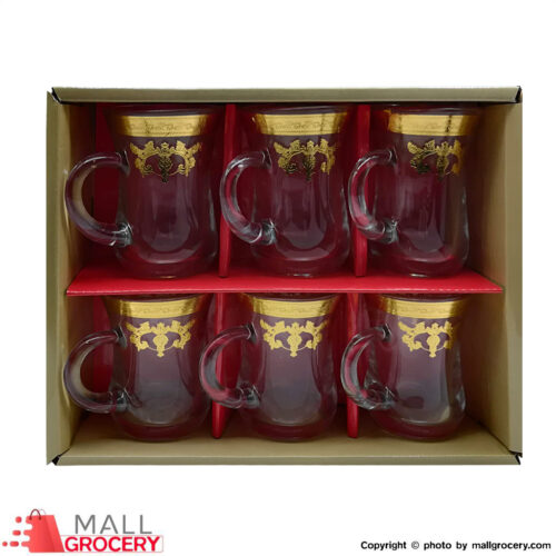 Golden Star-TeacupTurkish Crystal Handmade-Set of 6