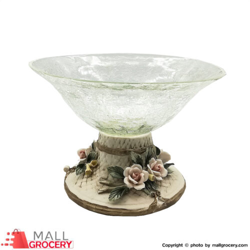 Glass Bowl Crystal Serving With Vintage Base