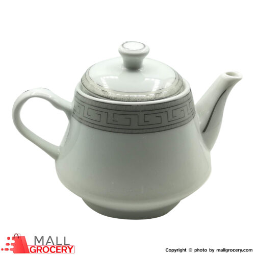 Aramco Imports-Teapot Fine Porcelain Silver