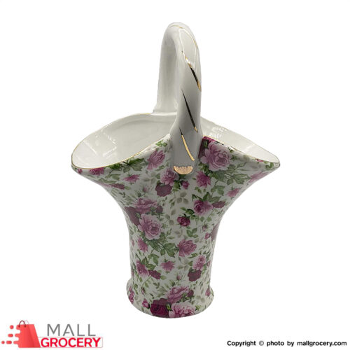 Golden Star-Vase Porcelain Pink Rose Flower Design
