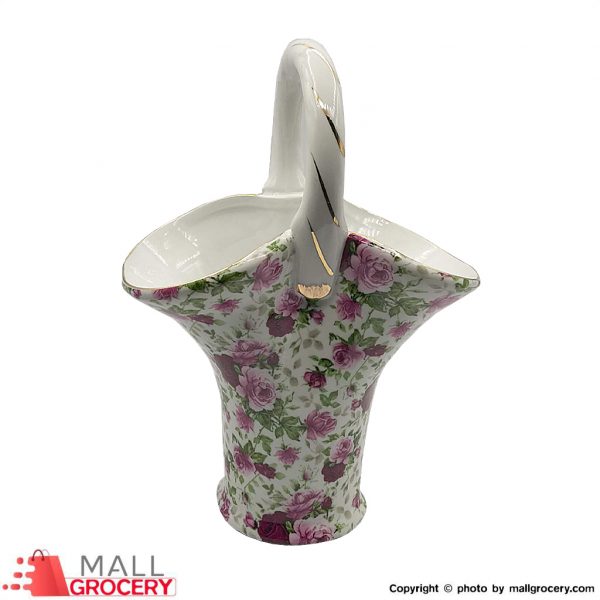 Golden Star-Vase Porcelain Pink Rose Flower Design