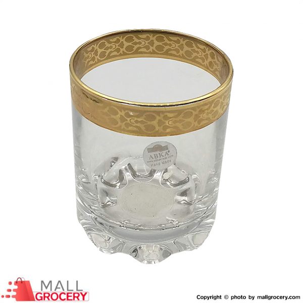 Abka-Glass Mug Without A Handle With A Golden Rim-Set of 6