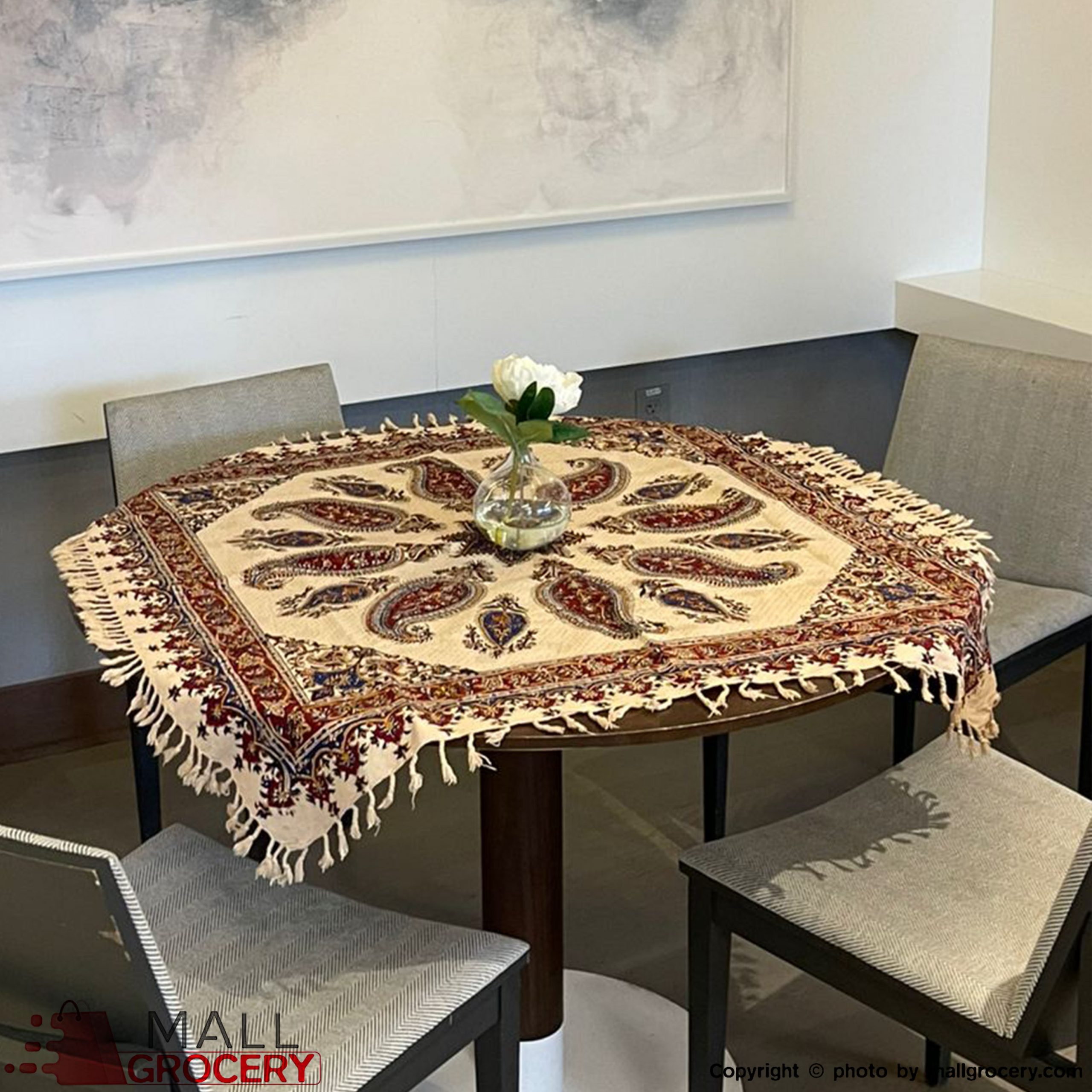 Termeh Tablecloth Hand-Painted and Hand-Woven 45x45-101 - Image 3