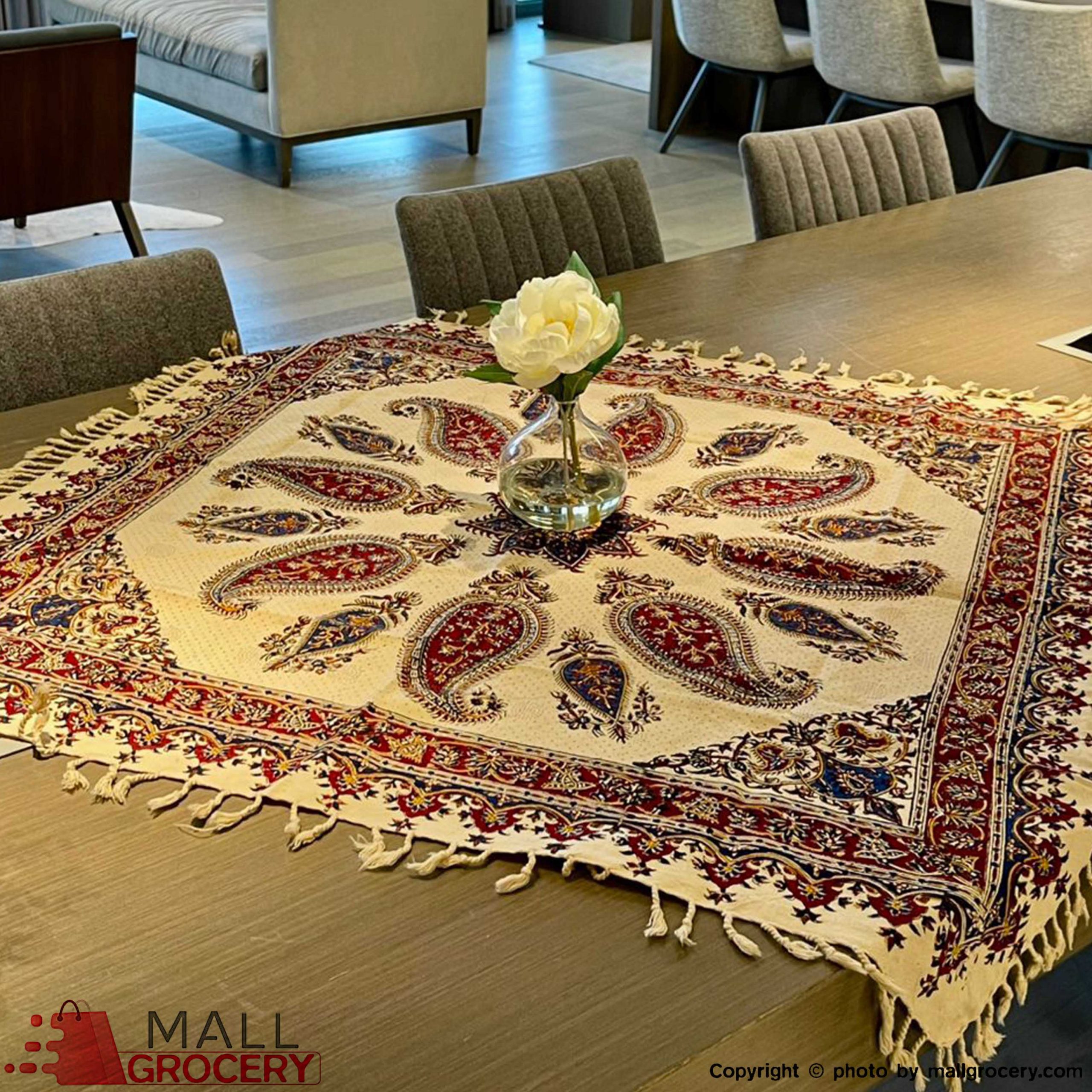 Termeh Tablecloth Hand-Painted and Hand-Woven 45x45-101 - Image 5