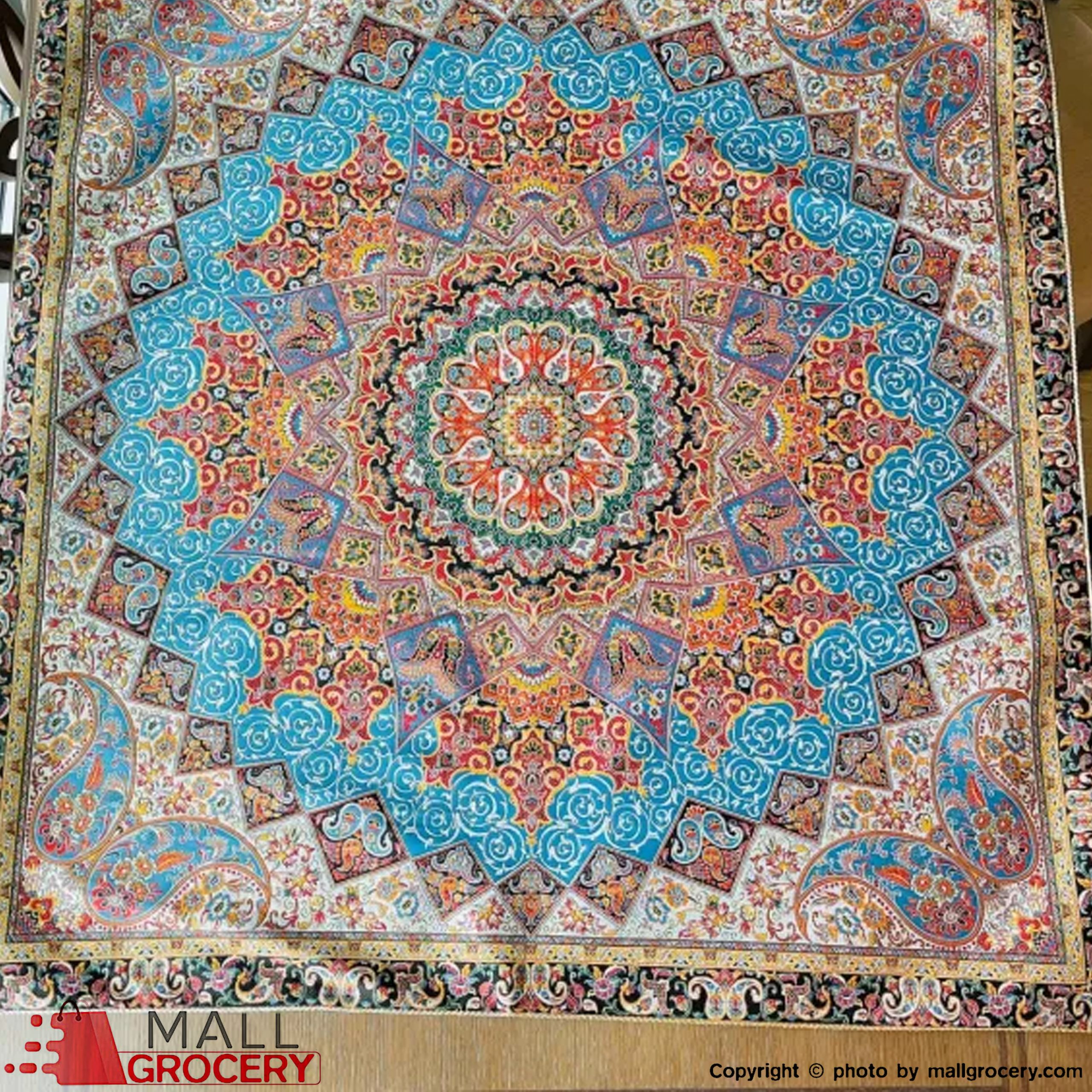 Hand Painted and Hand-Woven Unique Designed Table Cloth-The art of Termeh-40x38-107 - Image 5