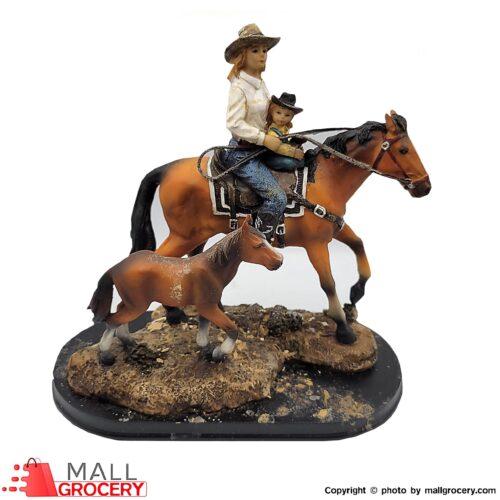 Horse Statue Classic Mother and Child Ceramic