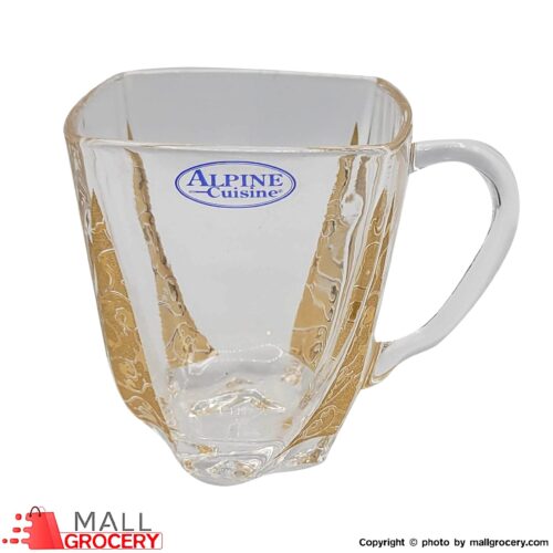 Alpine Cuisine-Glass Cup With Golden-Set of 6