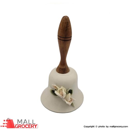 Bell Old Ceramic With Wooden Handle