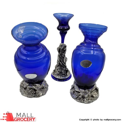 Glass Candelabra Vase Vintage Decorative-Set of 3