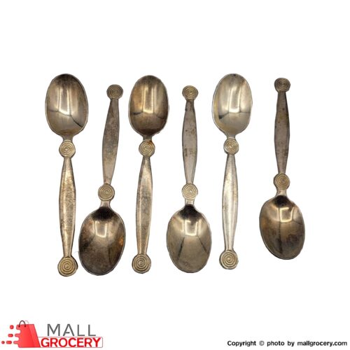 Spoon Brass Patterned Old-Set of 6