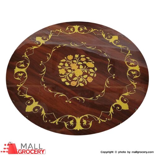 Bar Cart for Home Bar Serving Cart Inlay Design (Circle)