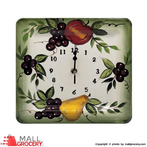 Square Wall Clock Fruit Design