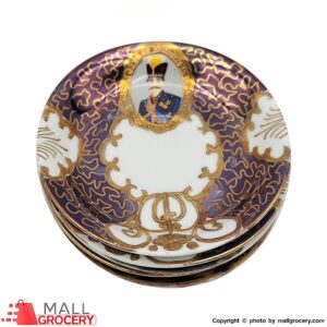 Fine- Antique Naser Al Din Shah Qajar Saucer-Set of 6