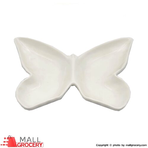 Dish Butterfly White Ceramic