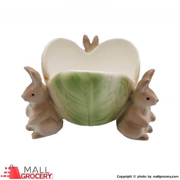 Bowl Chocolate With Base Design Rabbit Ceramic
