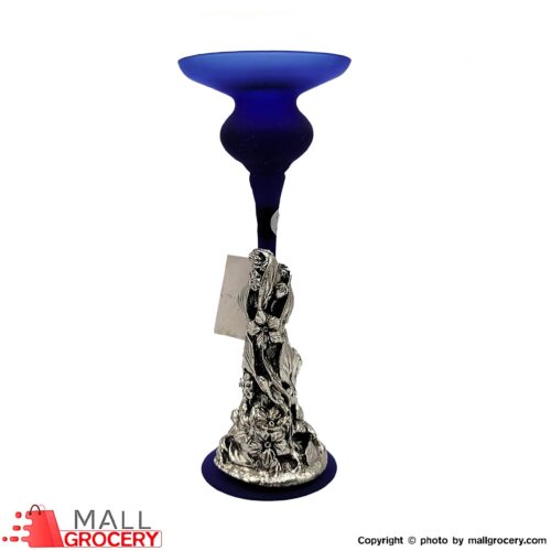 Candlestick Glass Blue Decorative