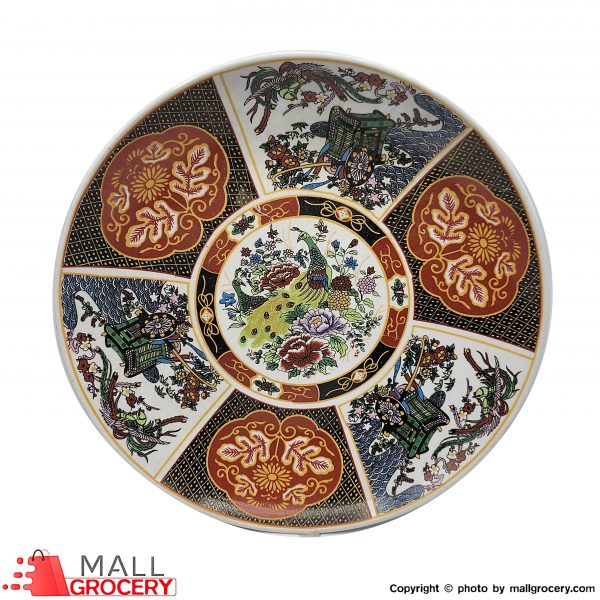Plate Decorative Peacock Design Ceramic