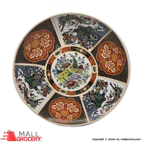 Plate Decorative Peacock Design Ceramic