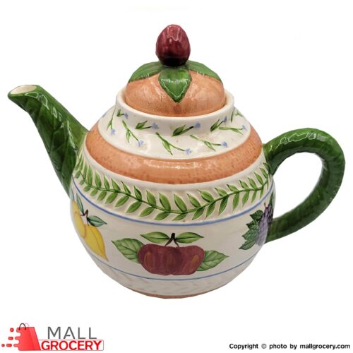 Strata Group-Clay Teapot With Leaf And Fruit Design