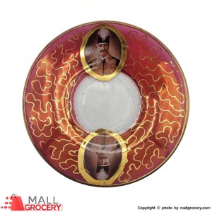 Glass Saucer With Naseruddin Shah Design-Set of 6