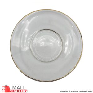 Glass Saucer With Gold Rim-Set of 6