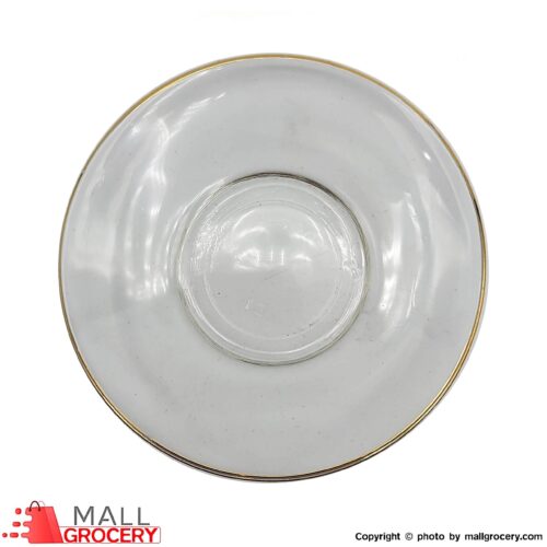Glass Saucer With Gold Rim-Set of 6