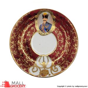 Fine China-Ceramic Saucer With Shah Abbas Design Red-Set of 6