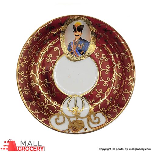 Fine China-Ceramic Saucer With Shah Abbas Design Red-Set of 6