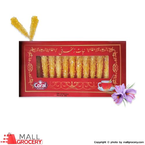 Nabat Coral-Rock Candy-on a Stick-Saffron x12 psc 220 Gr