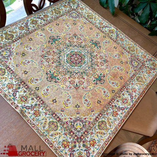Hand Painted and Hand-Woven Table Cloth with Traditional Patterns 40x38-113