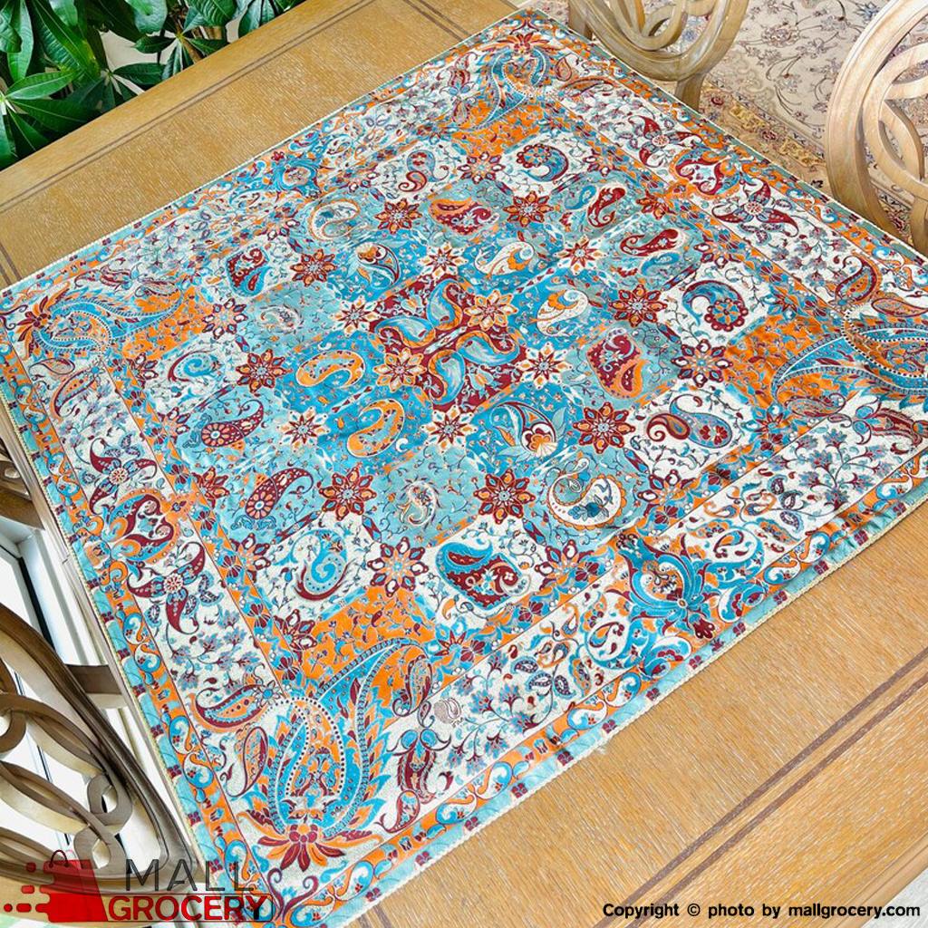 Hand Painted and Hand-Woven Table Cloth with Traditional Patterns 40x38-114 - Image 4