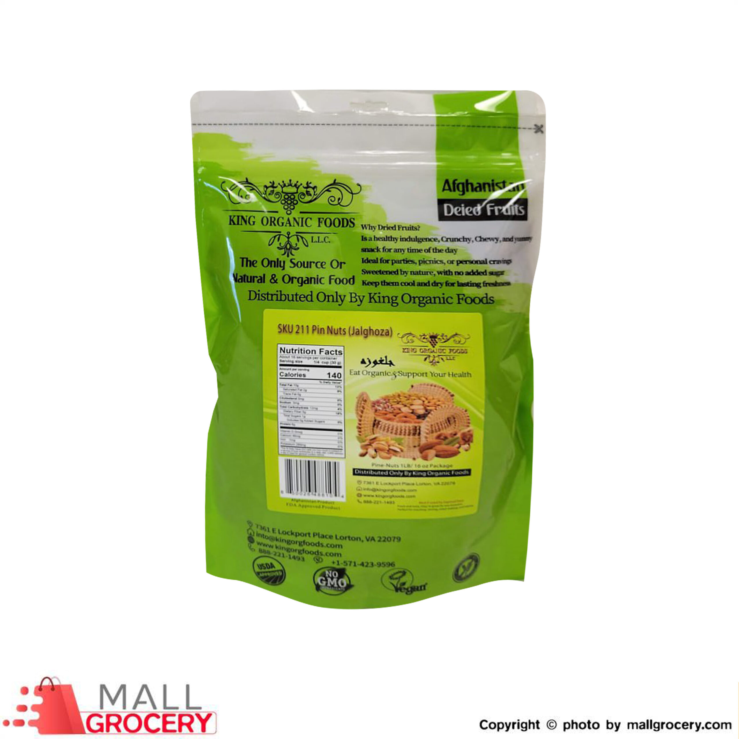 King Organic Foods- Pine Nuts- Chalghoz Afghanistan 1 Lb 454 Gr - Image 2